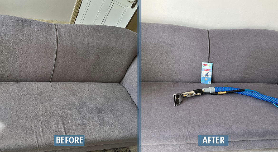 Sofa upholstery cleaning company - before and after